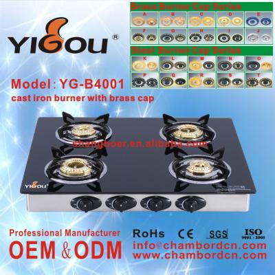 China YG-B4001 Stainless Steel BBQ Gas Stove Parts Calls Gas Cooker with Glass Top for sale