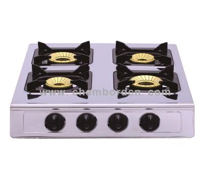 China Hot Selling Hotel Foshan Stainless Steel Tabletop 4 Burner Gas Cooking Energy Saving Stove YG-G4102 for sale