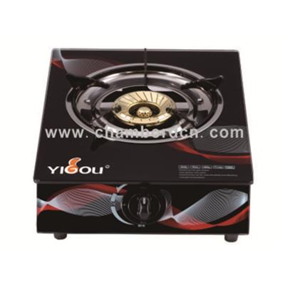 China Hotel Tempered Glass Table Top 1 Burner Gas Stove With Spinning Flame YG-B5027 for sale