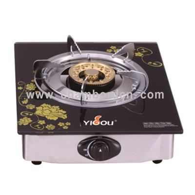 China Hotel CKD Cast Iron 1 Burner Gas Stove with Enamel Pan Support YG-B5008 for sale