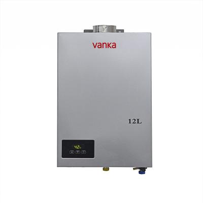 China 12L Force Exhaust Digital Gas Water Heater Indoor On Demand Hot Water Heater for sale