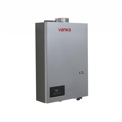 China Calentador de agua de gas digital de escape forzado de 12L  Sistema de agua caliente bajo demanda en interiores en venta