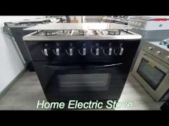 multifunctional 4-burner gas oven with convection and integrated tempered glass kitchen rack for hom