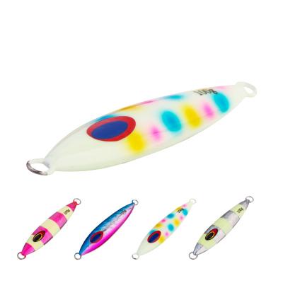 China Metal Sea Fishing Slow Bait Casting Lure Metal Bait Casting Slow Bait Glow Metal Artificial Casting Jig For Bass Fishing for sale