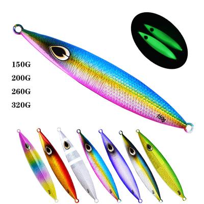 China Metal Saltwater Advance Luminous Metal Lure Slow Baiting Boat Fishing Spoon Hard Fishing Lure 150G 200G 260G 320G for sale