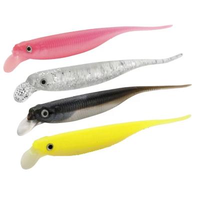 China Plastic Colorful 2.5g Minnow Lure Needle Soft Fishing Tail 3D Eyes Plastic Soft Bait For Bass Fishing for sale