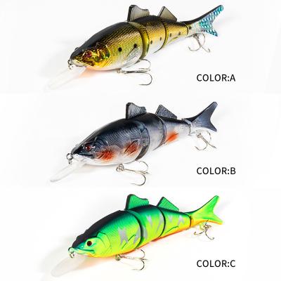 China Plastic 82g Multi Jointed Fishing Lure Saltwater Big Segmented Fishing Lure 4 Sections Plastic Minnow Bionic Fishing Lure for sale