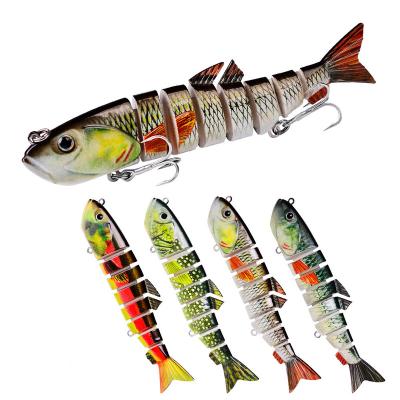 China Plastic Saltwater Hard Multi Jointed Fishing Lure Artificial 7 Sections Wobbler Jigging Lure for sale