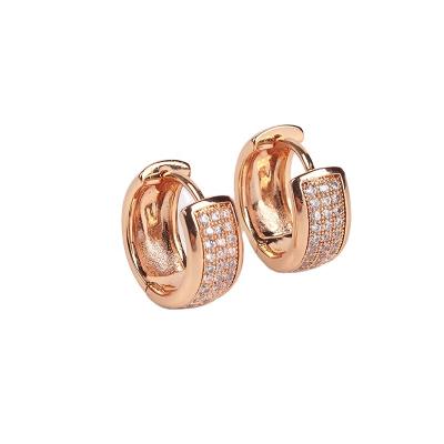 China FASHIONABLE Women Hoop Earrings Zircon FACEINS Huggies Earrings Luxury Copper for sale