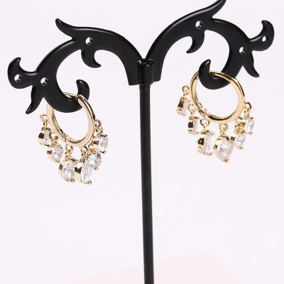 China TRENDY FACEINS Zircon Earrings Women Gold Circle Earrings Shape Huggies Earrings 2021 for sale