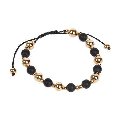 China FACEINS CLASSIC Gold Plated Stainless Steel Bead Bracelet Classic Separate Bead Bangle Handmade Adjustable Bangle for sale