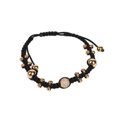 China FACEINS Bracelets Gold Stainless Steel Bead Bracelet CLASSIC Handmade Zircon Ball Bracelet for sale