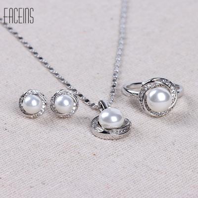 China FACEINS TRENDY Fashion Pearl Necklace Set Jewelry Women Jewelry Set Beautiful For Daily Wedding Jewelry Sets for sale