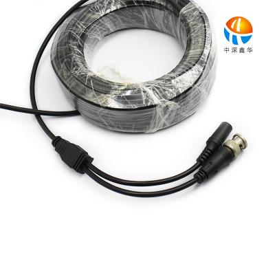 China Security Camera Cable Line Length 30 Meters Thin Wiring Connecting Wire Connect Cable Machine Black Extension Cable for sale