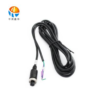 China Security Camera Cable M12/4P Aviation DC Cable Plug For Car Camera Video Signal Connection Monitoring Video for sale