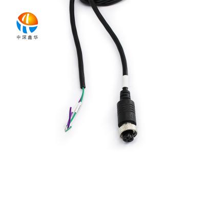 China Security Camera Cable Security Camera Cable M12/4P Aircraft Data Power Plug Cable for Signal Transmission of Vehicles Such Buses and School Buses for sale