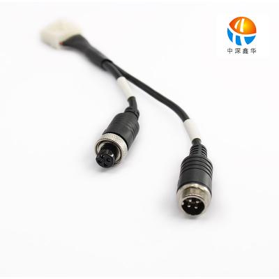 China M12/4P Car Aviation Male Head + M12/4P Aviation Cable Head Cables Car Adapter Data Wire Harness Video Electronic Cable Cord for sale