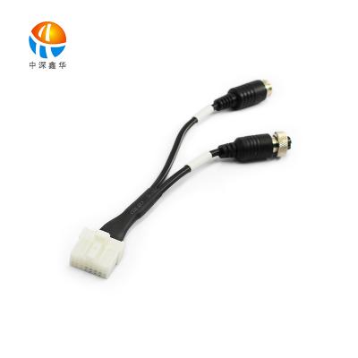 China Car One-to-Two To Line Car Adapter Cable Standalone Cable Transmission Wire Harness HDTV Video Car Cable for sale