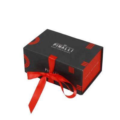 China Recyclable Luxury Custom Logo Large Folding Packaging Gift Box With Butterfly Rope for sale