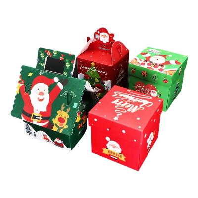 China Recyclable Hot Sale Christmas Apple Box Cheap Hand Folding Christmas Eve Candy Box for sale