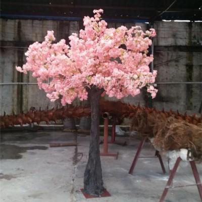 China 4m Artificial Tree Fiberglass Peach Blossom Flowering Tree Artistic Wholesale Artificial Indoor Handmade Craft Trees For Wedding for sale