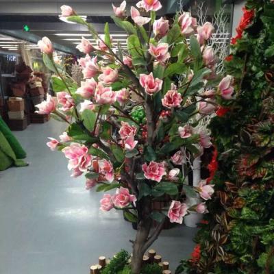 China Artistic reality artificial magnolia flower trees, plastic magnolia bonsai trees for sale for sale