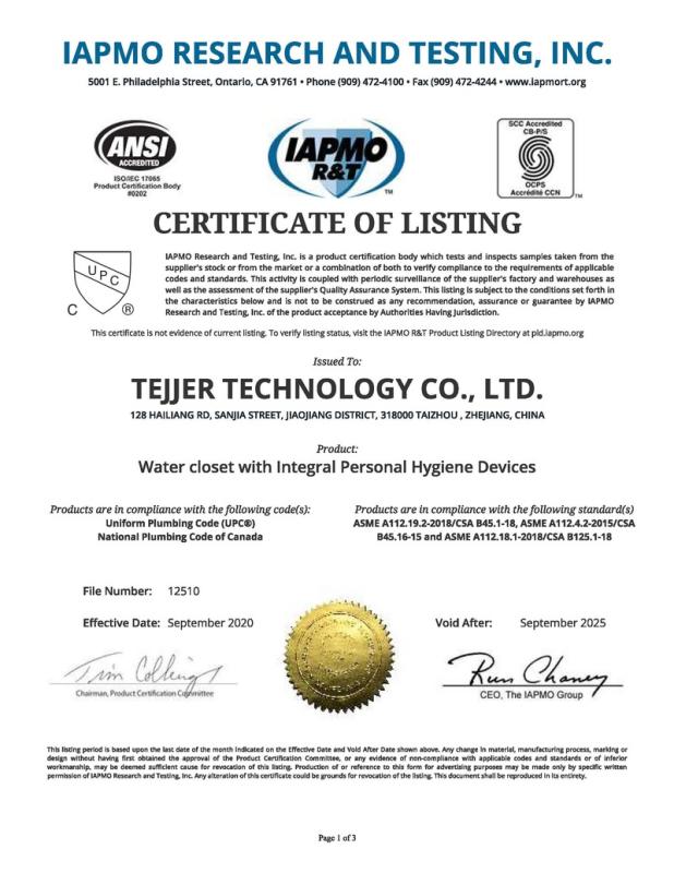 UPC - Tejjer Technology Co., Ltd.