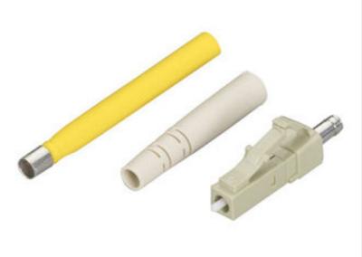 China CATV Simplex 0.2MM Long Sleeve Multimode LC optical fiber connector Beige Housing for sale