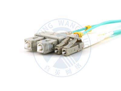 China XYFiber multimode OM3 duplex fiber optic patch cable 50/ 125 SC to LC aqua for sale