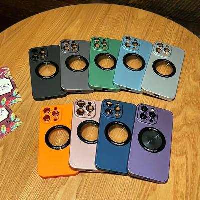 China Shockproof For Iphone 14 plus 13 pro 12 11 plus Se2 max hole soft luxury plating Logo Phone Case clear lens cover device for sale