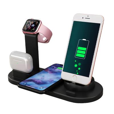 China 10w High Speed ​​4 in 1 Mobile Phone Fast Charger Charging Carregador Docking Smartphone Docking Pad Wireless Stand Holder for sale