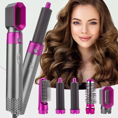 China 5-in-1 Hairdryer Hairbrush Straightener Curling Iron Salon Hot Air Comb Ionic One-Step Set for sale