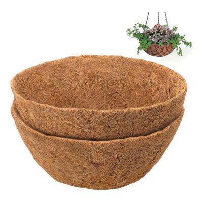 China Round Hanging Coconut Fiber Metal Planter Basket Plant Rack With Chain Outdoor And Indoor With Coir Coating Cocos Fiber 12 Inch Plant Modern for sale