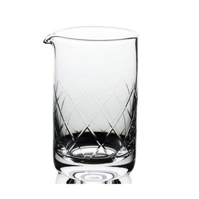 China Shaker Lead BPA Free Mouth Free Blowing And Hand Cutting Thick Low Crystal Stirring Mixing Glass Cup For Cocktail Party Custom Logo for sale