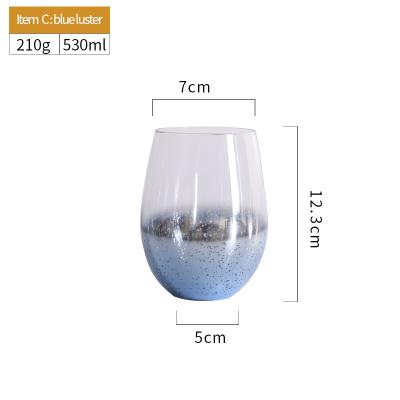 China Creative Gradient Color Glassware SJ Water Cup Sky Stained Glass Starry Glass Egg Cup for sale