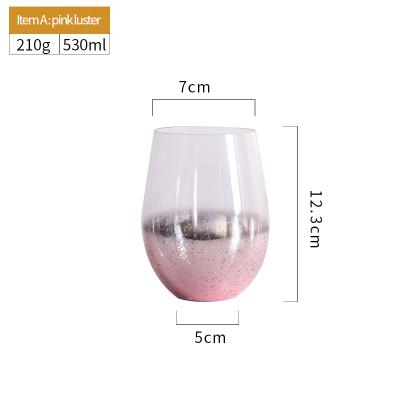 China Eco-friendly Color Starry Sky Glassware SJ Water Glass Cup Round Belly Cup Juice Drink Cup Simple Home Girl Heart for sale