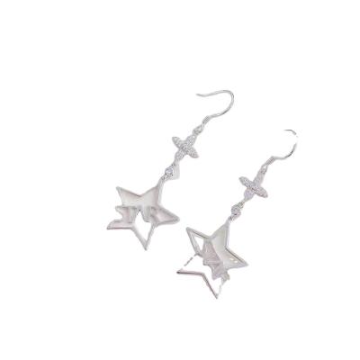 China Customs Fine Jewelry Earrings Women Stainless Steel Accessories Casual/Sport Diamonds Star Elegant Ladies Fine Jewelry Earrings for sale