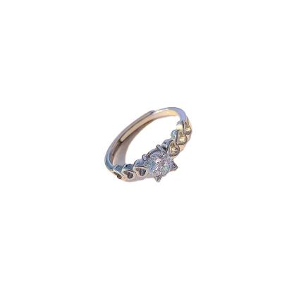 China Fashion Love Diamond Ring Fashion Accessories Fine Custom Rhinestone Women Stainless Gold Stainless Wedding Jewelry for sale