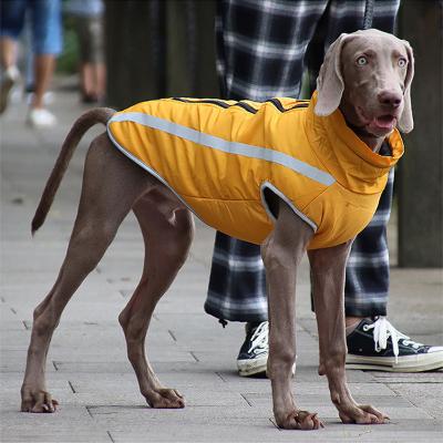 China Viable Wholesale Reflective Warm Hooded Clothes Coat Jacket Pet Winter Dog Apparel Biped Qiqu Suits Biped Jumpsuits for sale