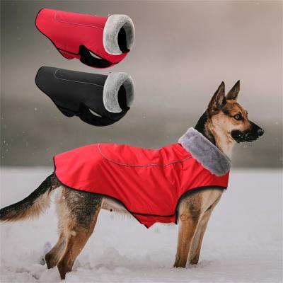 China Designer Dog Pet Shop Qiqu Coat Jacket Winter Sustainable Luxury Waterproof Fur Collar Thick Elastic Vest Vest for sale