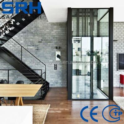 China SRH Elevators Residential Machine Room Panoramic Glass Elevator For Home for sale