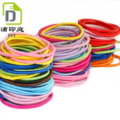 China Scrunchy Viable Rainbow Color Loop Band Hair Tie Gum Elastic Hair Accessories for sale