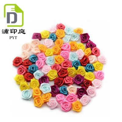 China Use for direct seller promotion christmas decoration factory wholesale cheap hand made ribbon rose bow/rose flower for sale