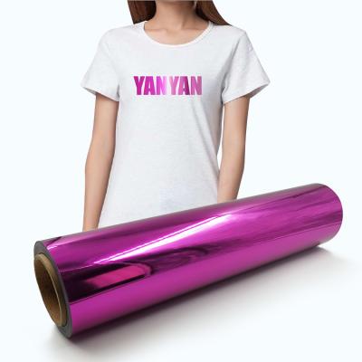 China Metallic Soft Roll Cable HTV Rose Red Thermal Press Vinyl PU Heat Transfer Film For Apparel Customized for sale