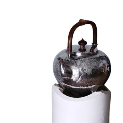 China Viable hot sale specialization in manufacturing pure handmade infusion silver gas tea kettle for sale