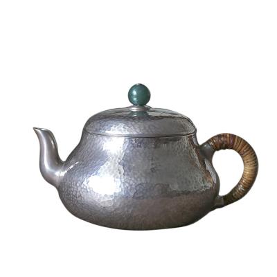 China 999 silver handmade wholesale japanese viable silver teapot for sale