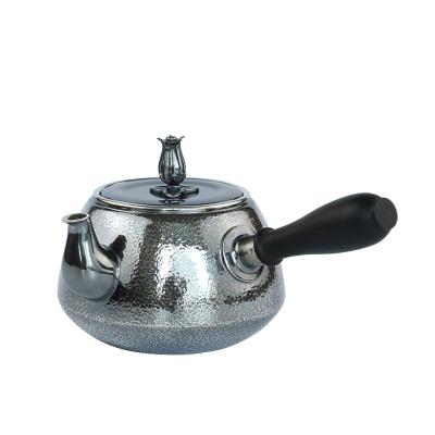 China Sustainable Wholesale Handmade Portable 999 Round Silver Teapot for sale