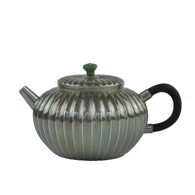 China Viable Wholesale Handmade 999 Portable Silver Personalizado Round Silver Teapot for sale