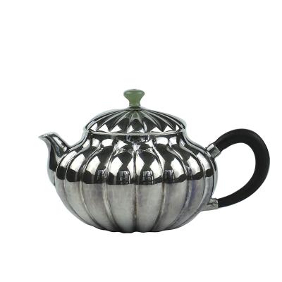 China Viable Wholesale Handmade Small Silver Round 999 Silver Teapot for sale