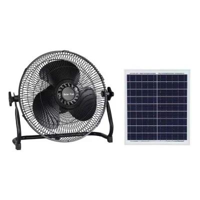 China Outdoor Portatil Fan Solar Powered Outdoor Power Fans With Solar Panel And Led Light for sale